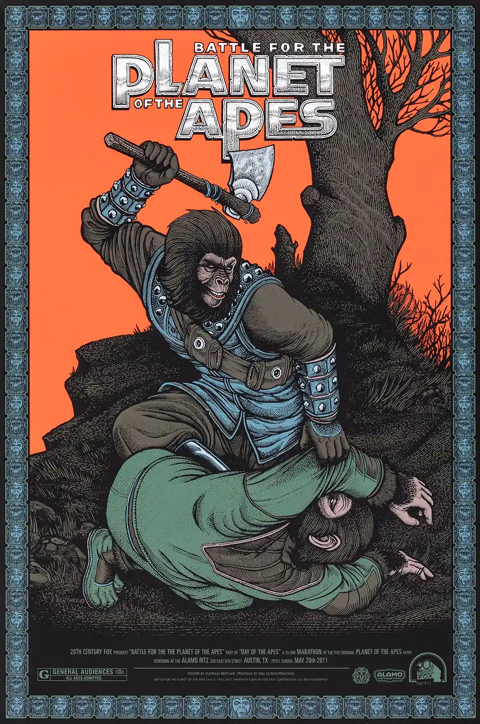 Florian Bertmer Mondo Poster: Battle for the Planet of the Apes Art Print