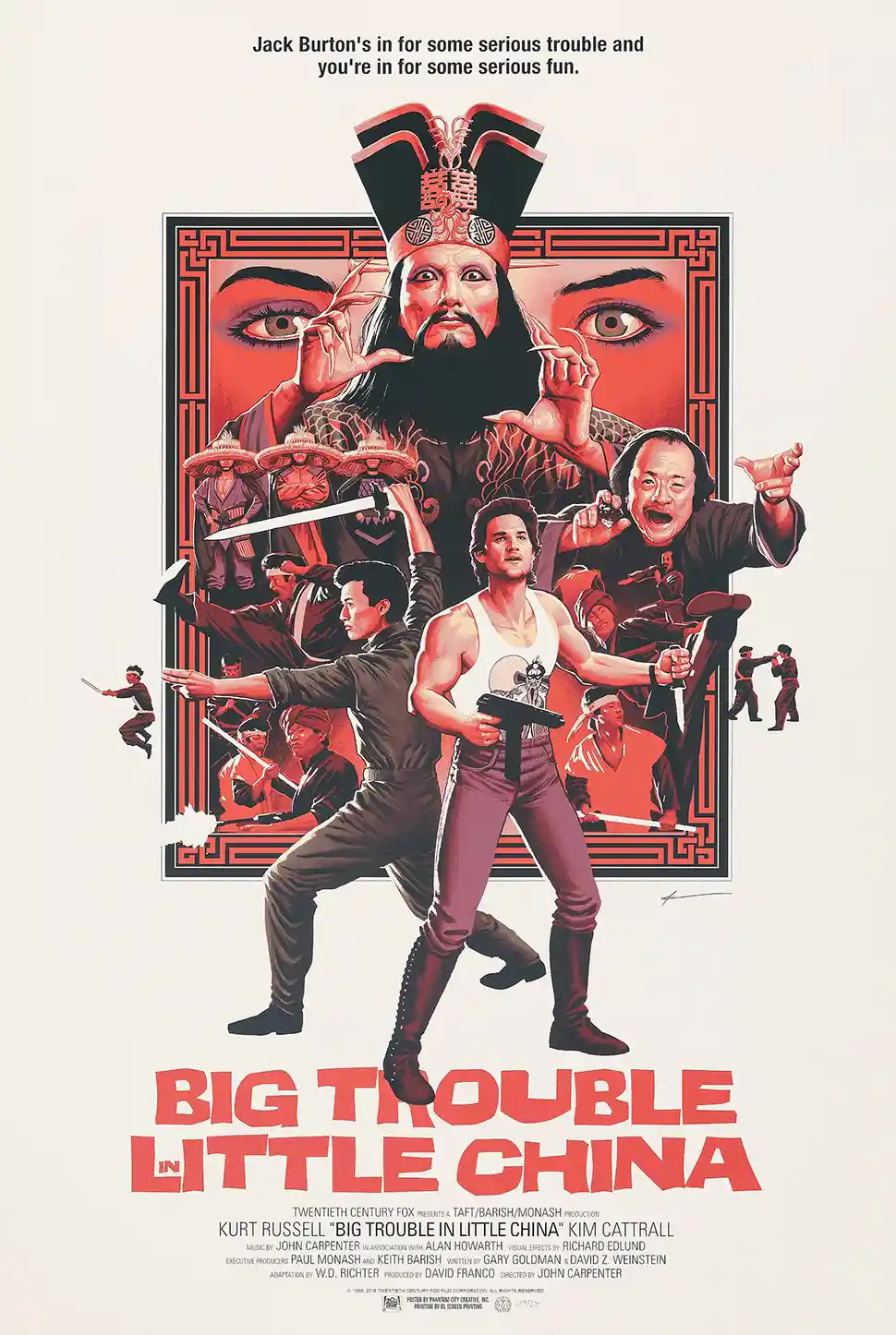 Big Trouble in Little China Mondo Art Poster | Jack Burton 80s Cult Classic Movie Print