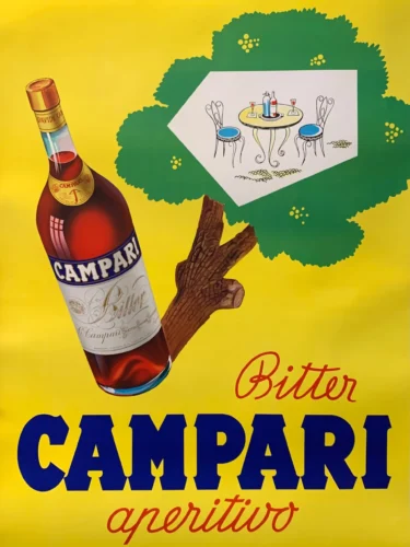 Bitter Campari Aperitivo Italian Advertising Vintage Art Print