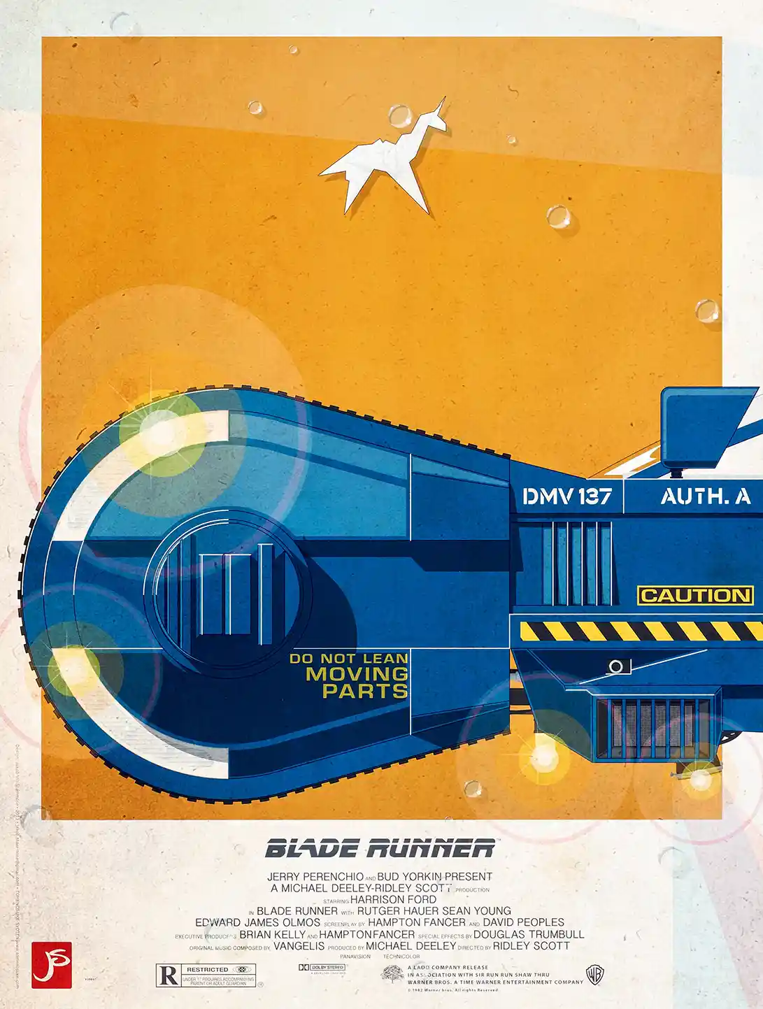 Blade Runner Spinner Vehicle Poster | Sci-Fi Neo-Noir Art by Jakob Staermose