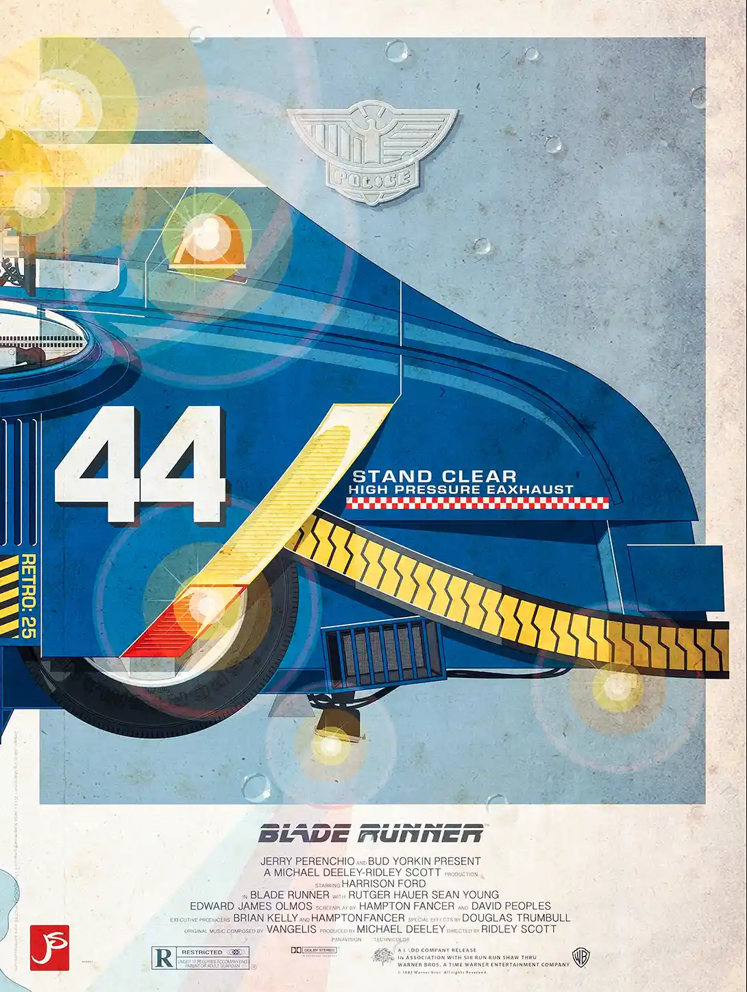 Blade Runner Spinner Car Art Poster | Sci-Fi Retro Police Vehicle Print