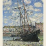 Claude Monet Boat Lying at Low Tide 1881 Impressionist Art Print