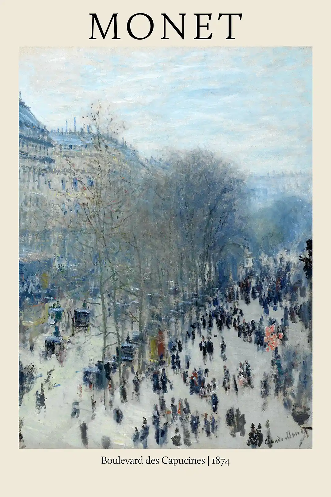 Claude Monet's "Boulevard des Capucines" 1874 Impressionist Art Poster