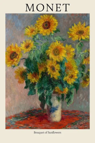 Monet Bouquet of Sunflowers, Impressionist Wall Art Print