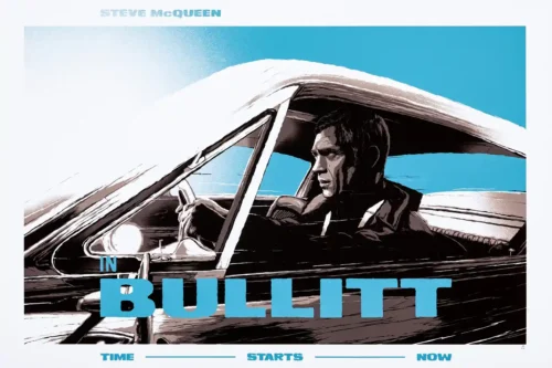 Steve McQueen Bullitt High Contrast Film Poster
