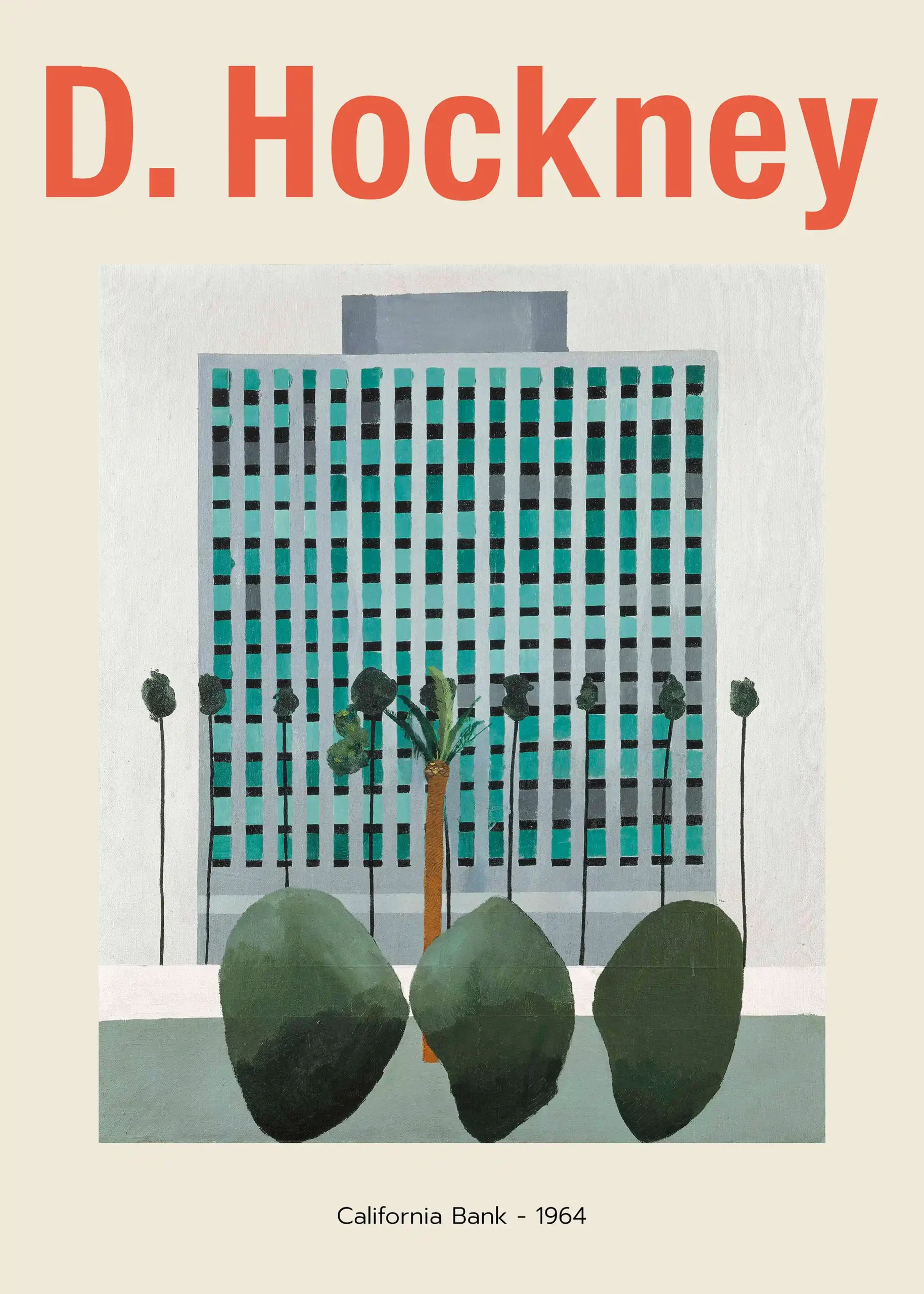 David Hockney "California Bank - 1964" Poster | Mid-Century Modern Art Print