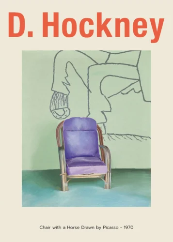 David Hockney Chair with a Horse Drawn by Picasso 1970 Art Print