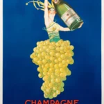 Champagne Joseph Perrier French Woman Emerging from Chardonnay Grapes