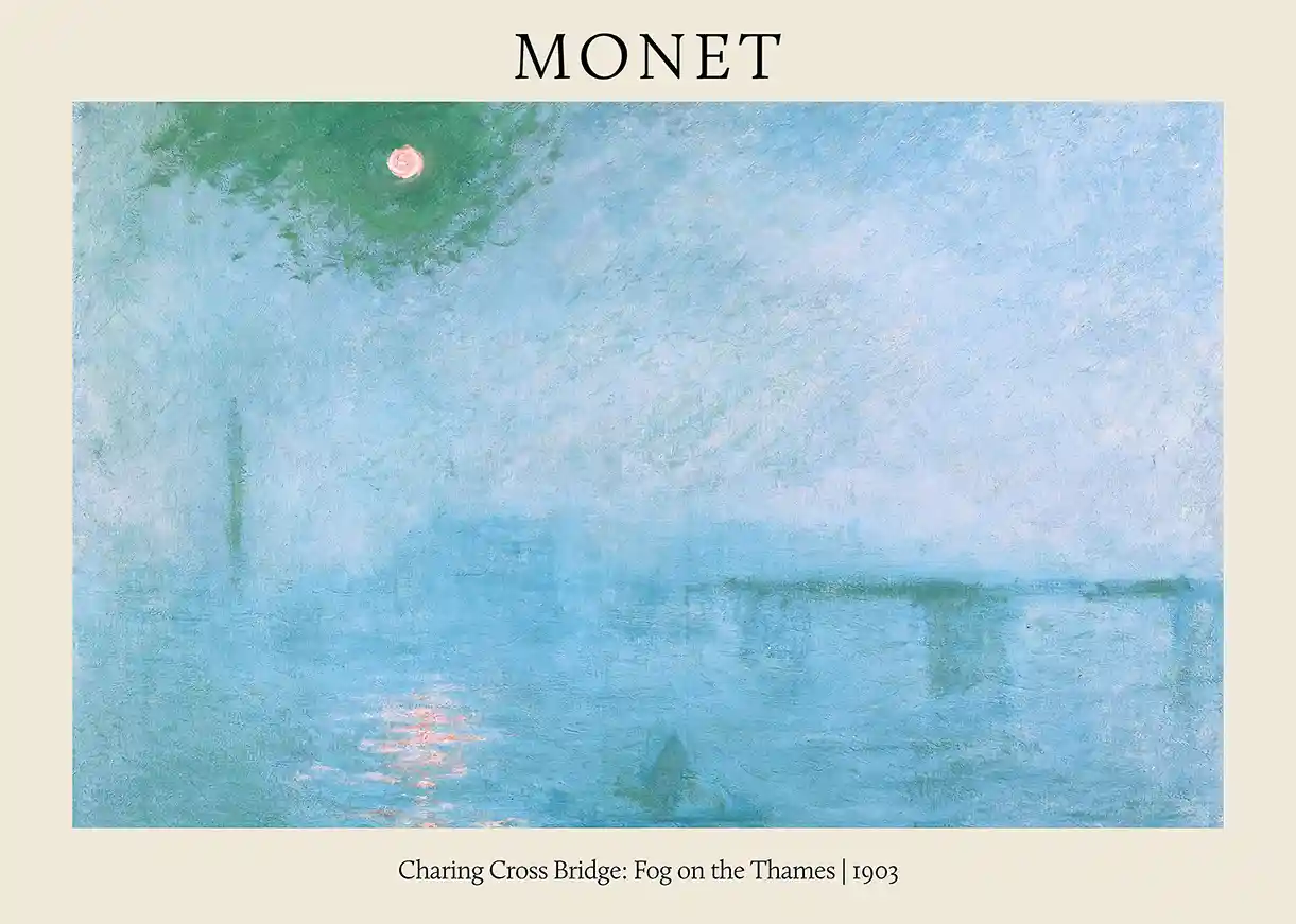Monet's Charing Cross Bridge: Fog on the Thames (1903) | Impressionist Art Poster