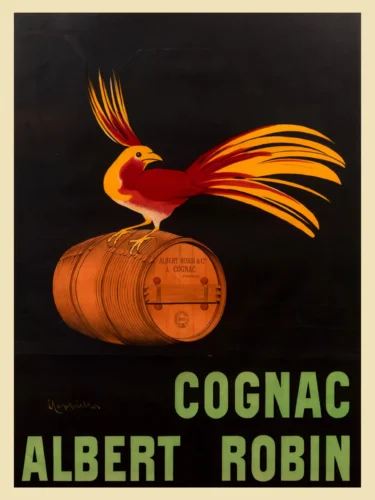 Cognac Albert Robin Vintage Bird of Paradise French Art Print