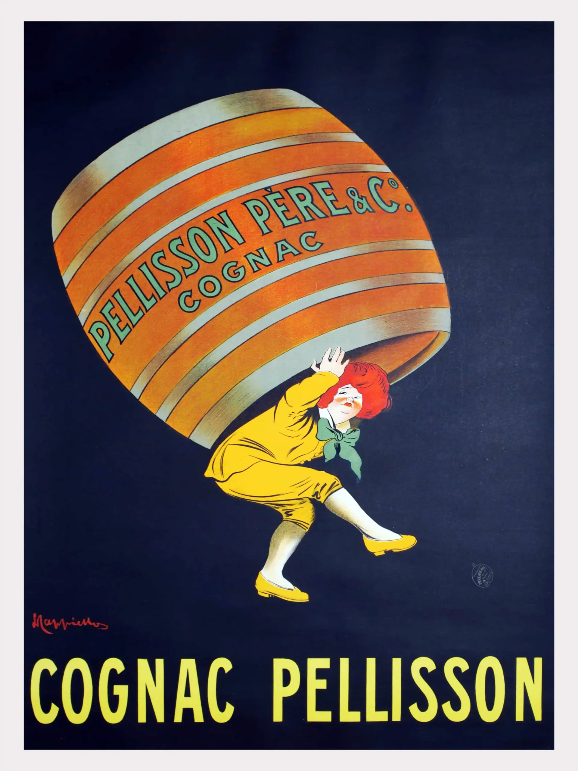 Vintage Cognac Pellisson Père & C. Poster – Leonetto Cappiello French Advertising Art
