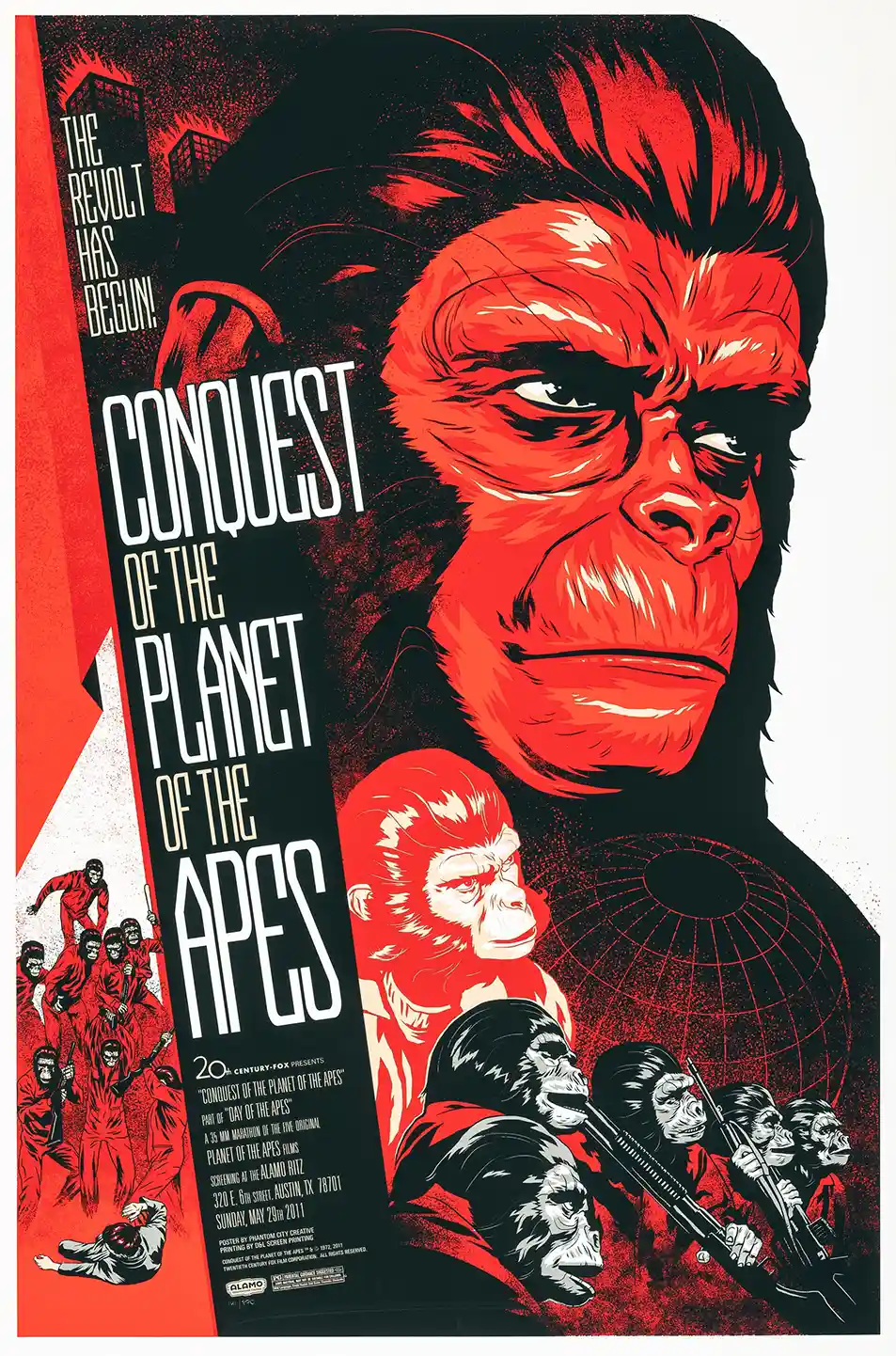 The Revolt Has Begun: Conquest of the Planet of the Apes Mondo Art Print by Phantom City Creative