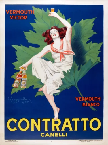 Contratto Canelli Vermouth 1925 Leonetto Cappiello Vintage Poster