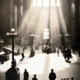 Penn Station Sunbeams New York City 1925 Vintage Photography Print
