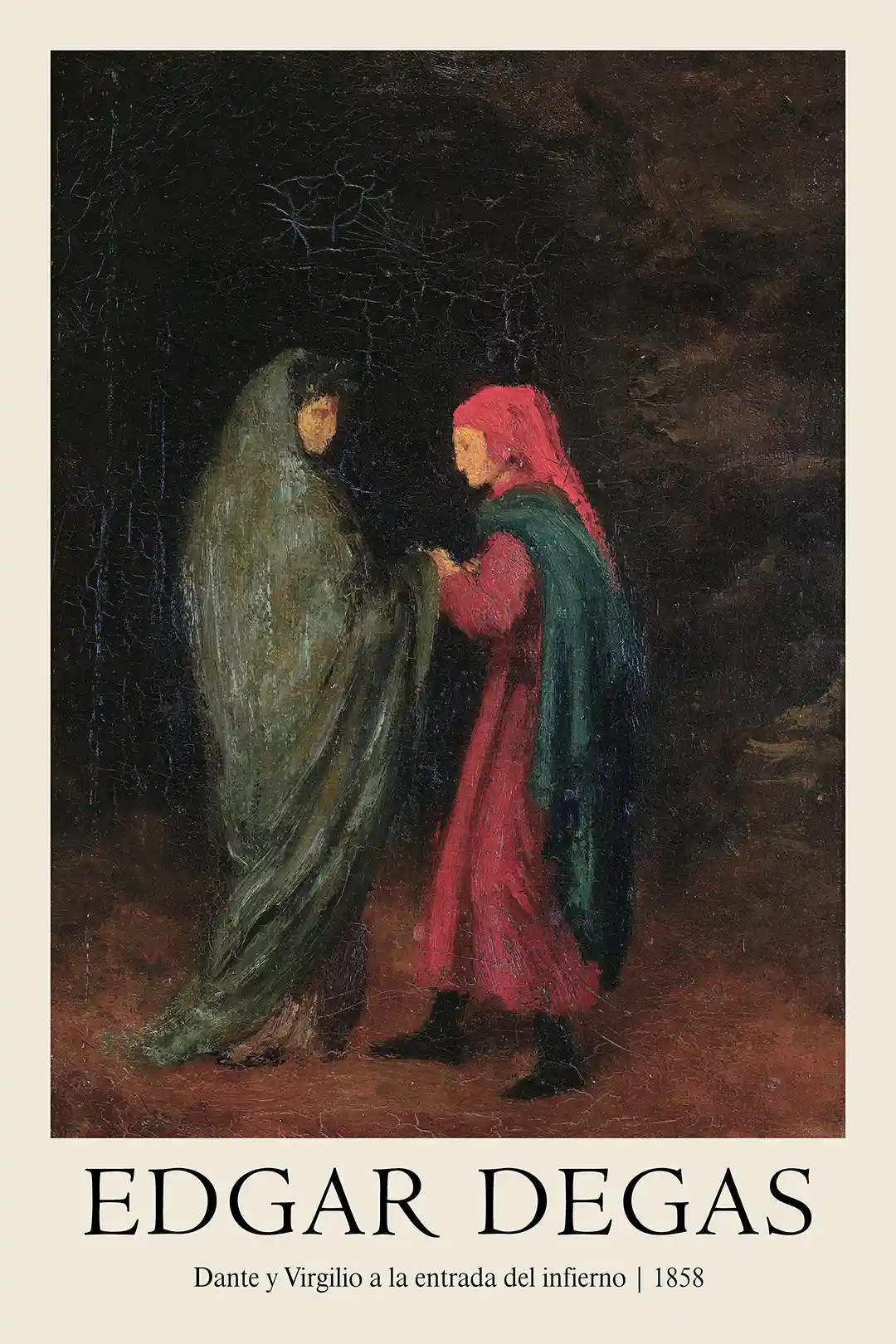 Edgar Degas - Dante and Virgil at the Gates of Hell (1858) Classic Art Poster