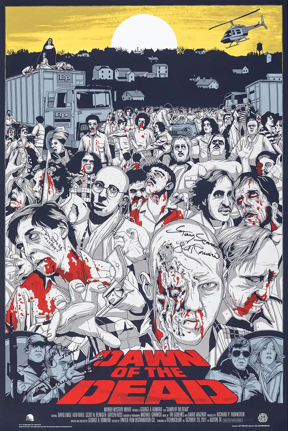 Dawn of the Dead Mondo Poster (Jeff Proctor Art Print) | Horror Movie Collectible