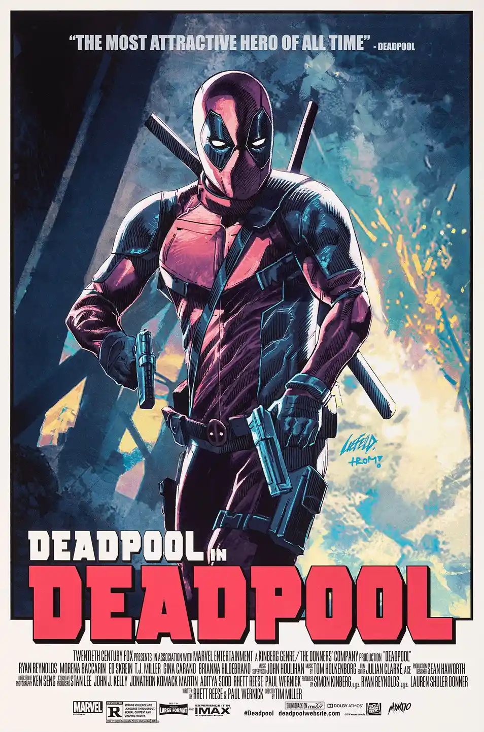 Deadpool Rob Liefeld Mondo Movie Poster (2016) | Marvel Anti-Hero Art Print