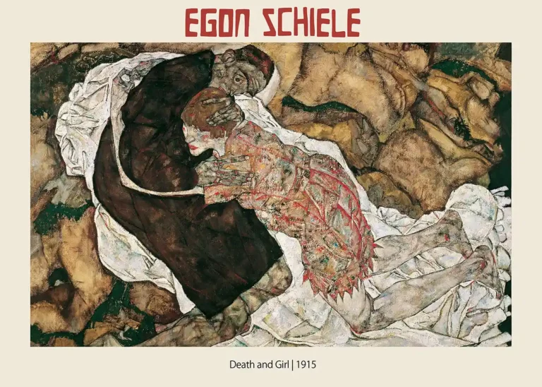 Egon Schiele Death Girl — profound expressionist art print featuring Egon Schiele's 1915