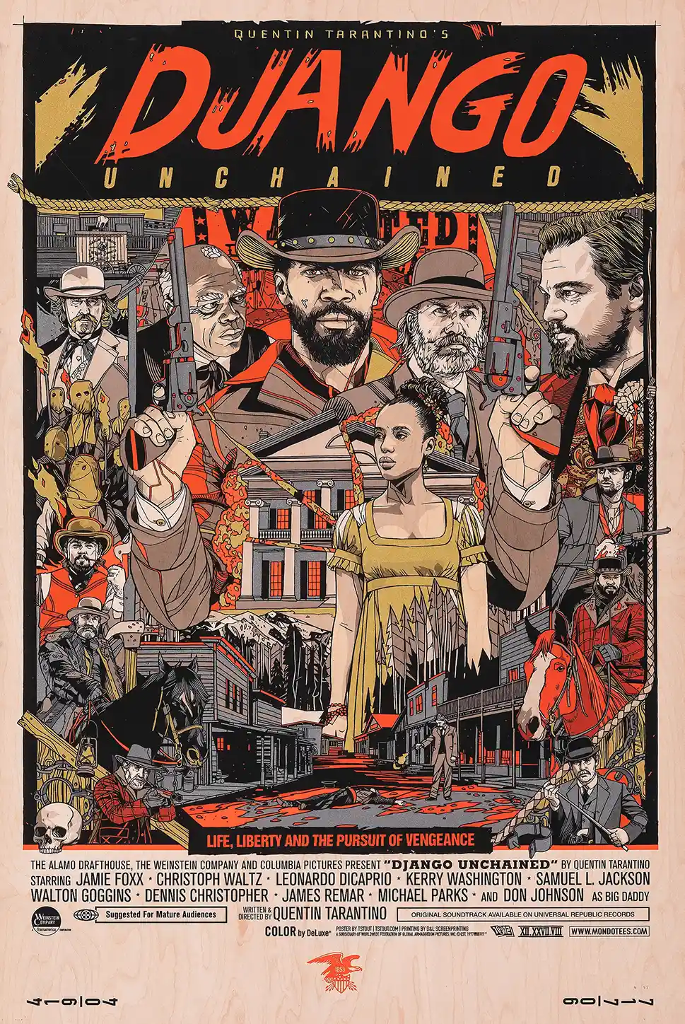 Quentin Tarantino's Django Unchained Tyler Stout Mondo Poster Art Print