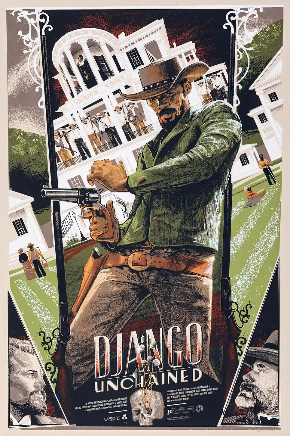 Django Unchained Mondo Poster by Rich Kelly | Western Movie Art Print