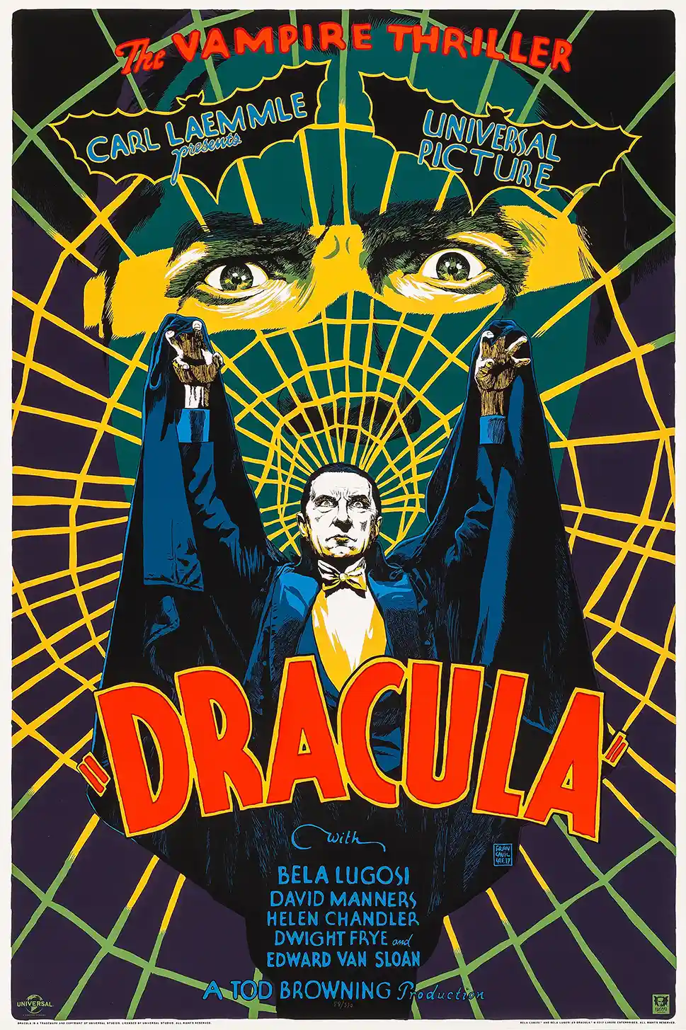 Dracula (1931) Mondo Poster by Fran Cavil | Bela Lugosi Vampire Thriller Art Print