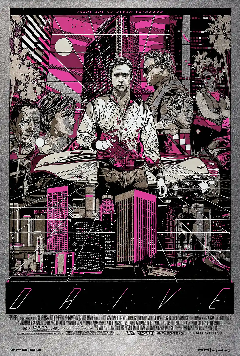 Drive Mondo Poster by Tyler Stout - Neon Pink Variant Film Art Print