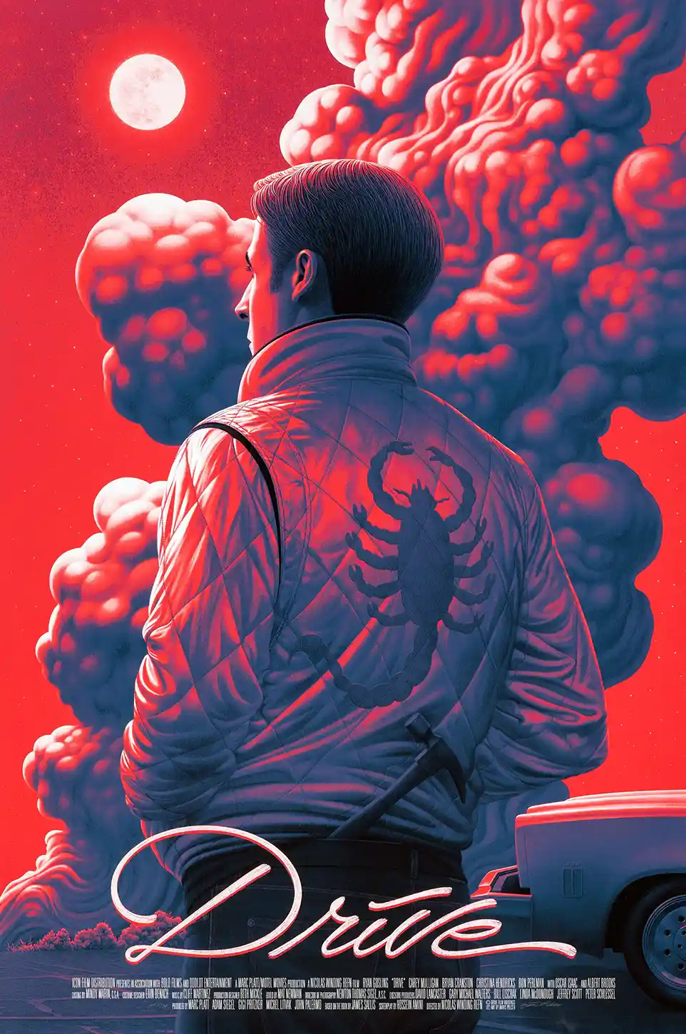 Drive Movie Poster - Boris Pelcer Mondo Art Print ft. The Driver's Scorpion Jacket