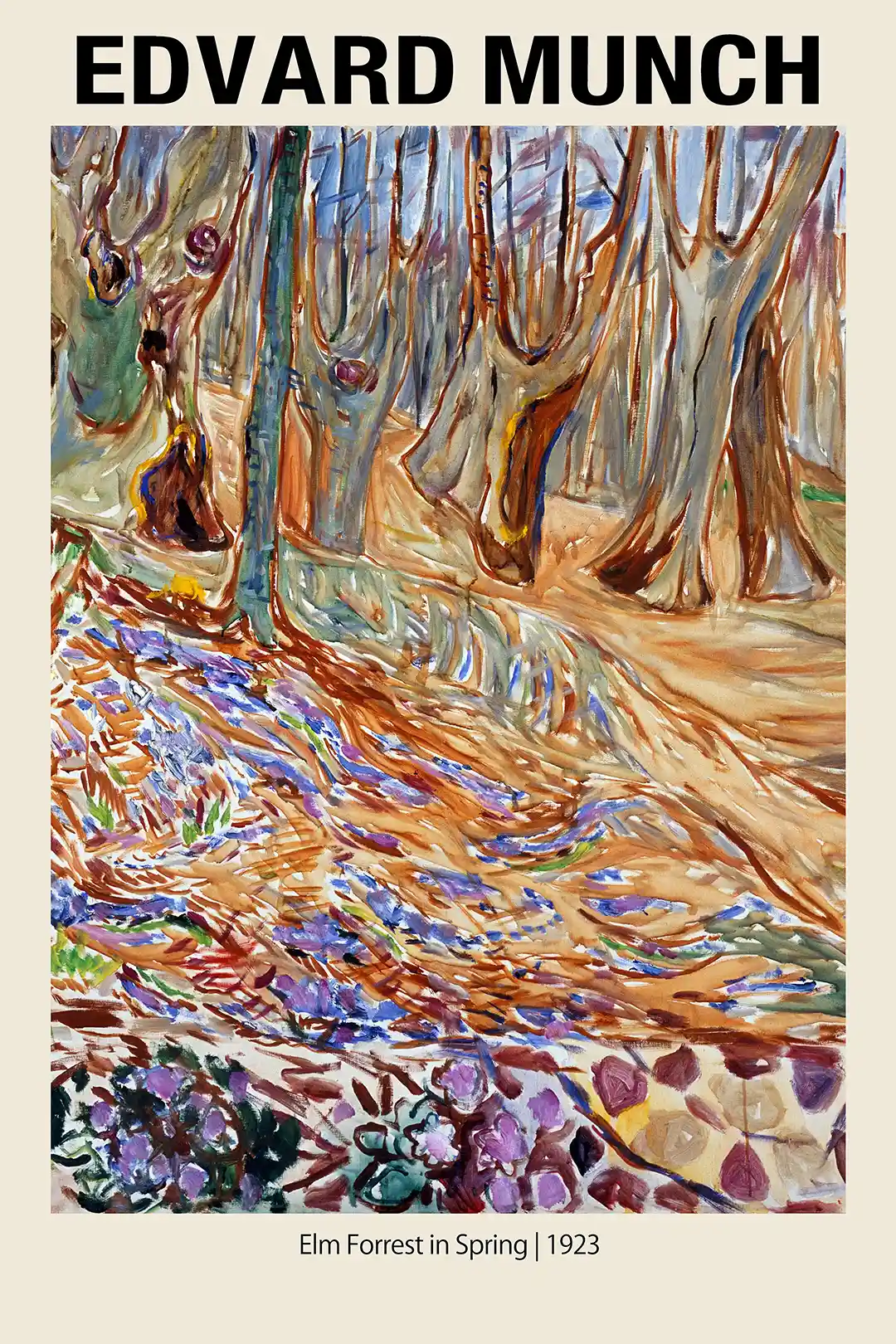 Edvard Munch "Elm Forrest in Spring" (1923) Expressionist Art Poster