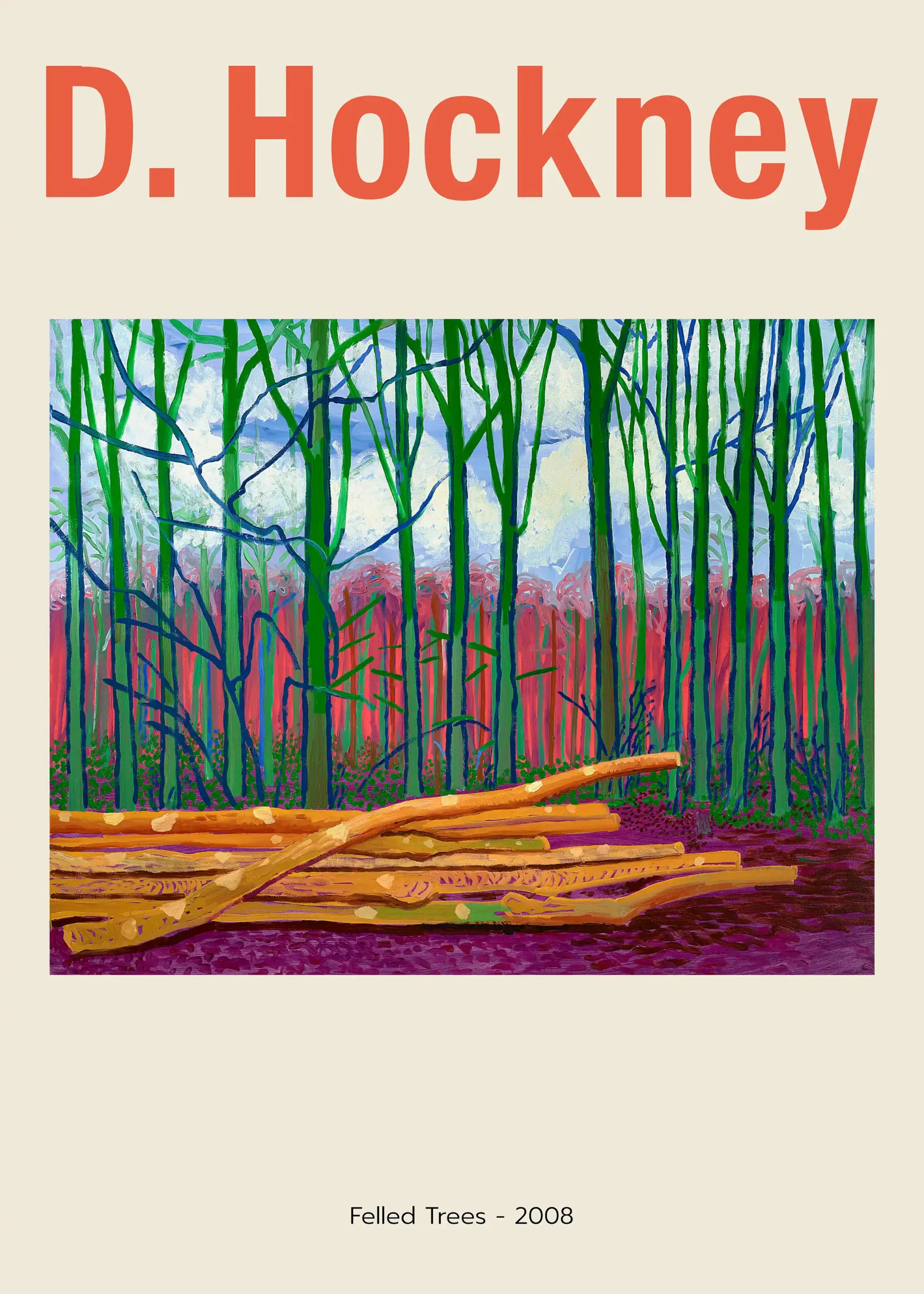David Hockney "Felled Trees" (2008) Poster | Vibrant Modern Art Print