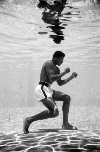 Muhammad Ali Underwater Training 1961 Black and White Photography Print