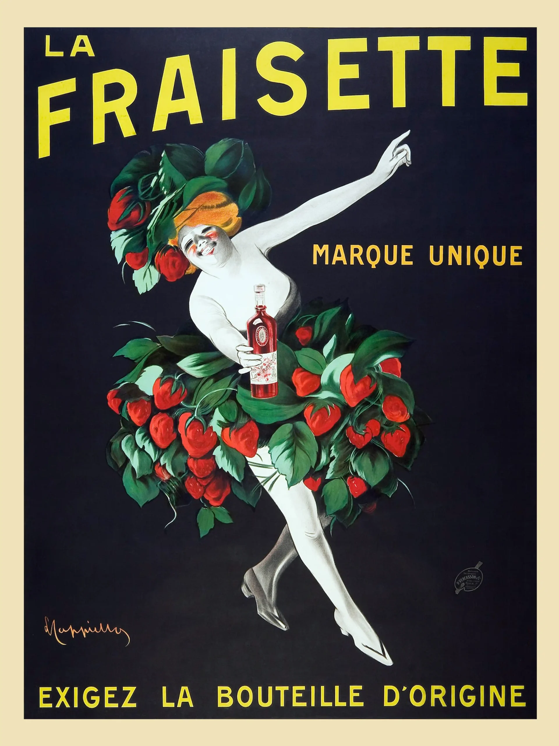 Vintage Leonetto Cappiello Poster - La Fraisette Strawberry Liqueur Art Print (1905)