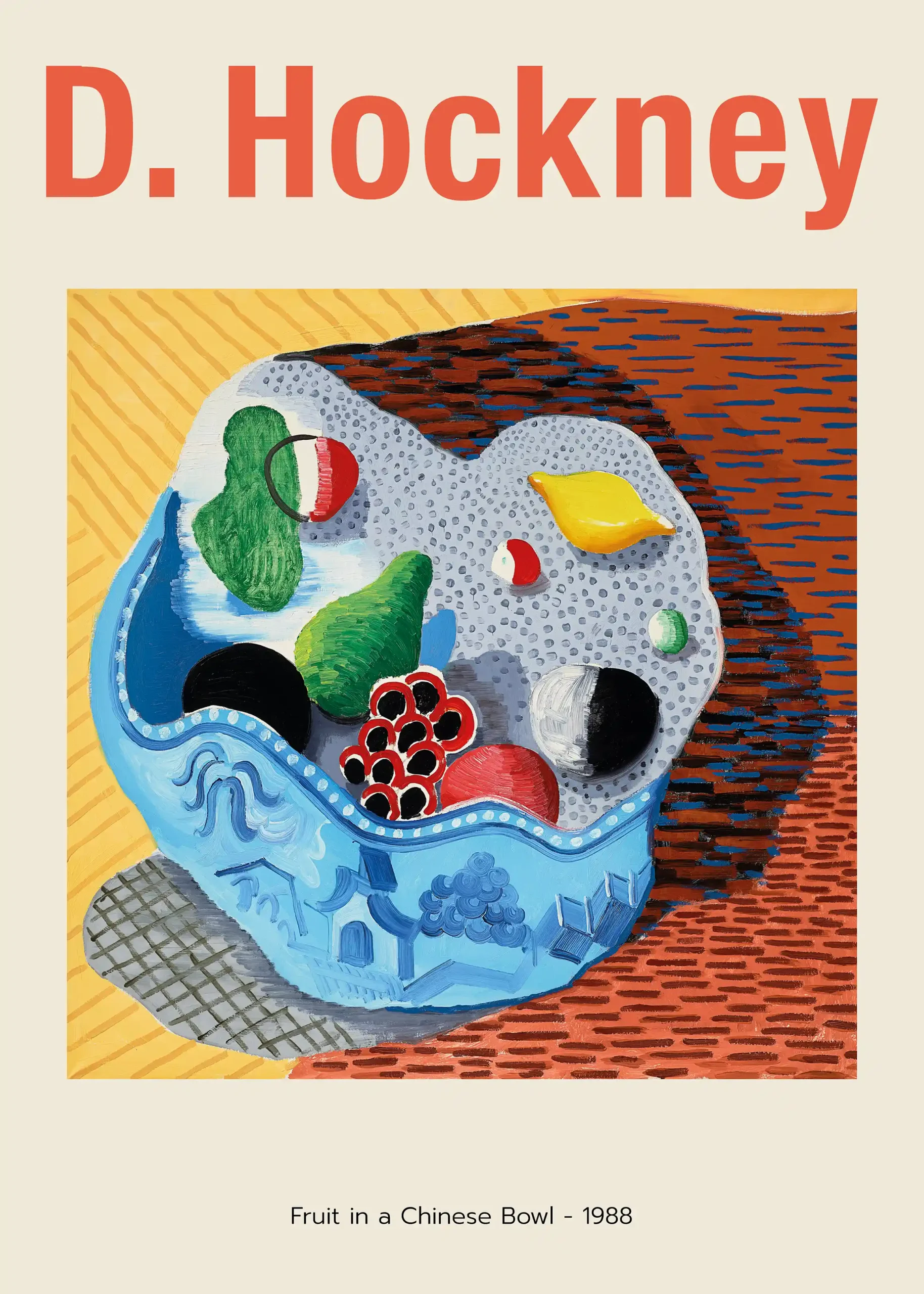 David Hockney "Fruit in a Chinese Bowl" 1988 Modern Still Life Art Poster