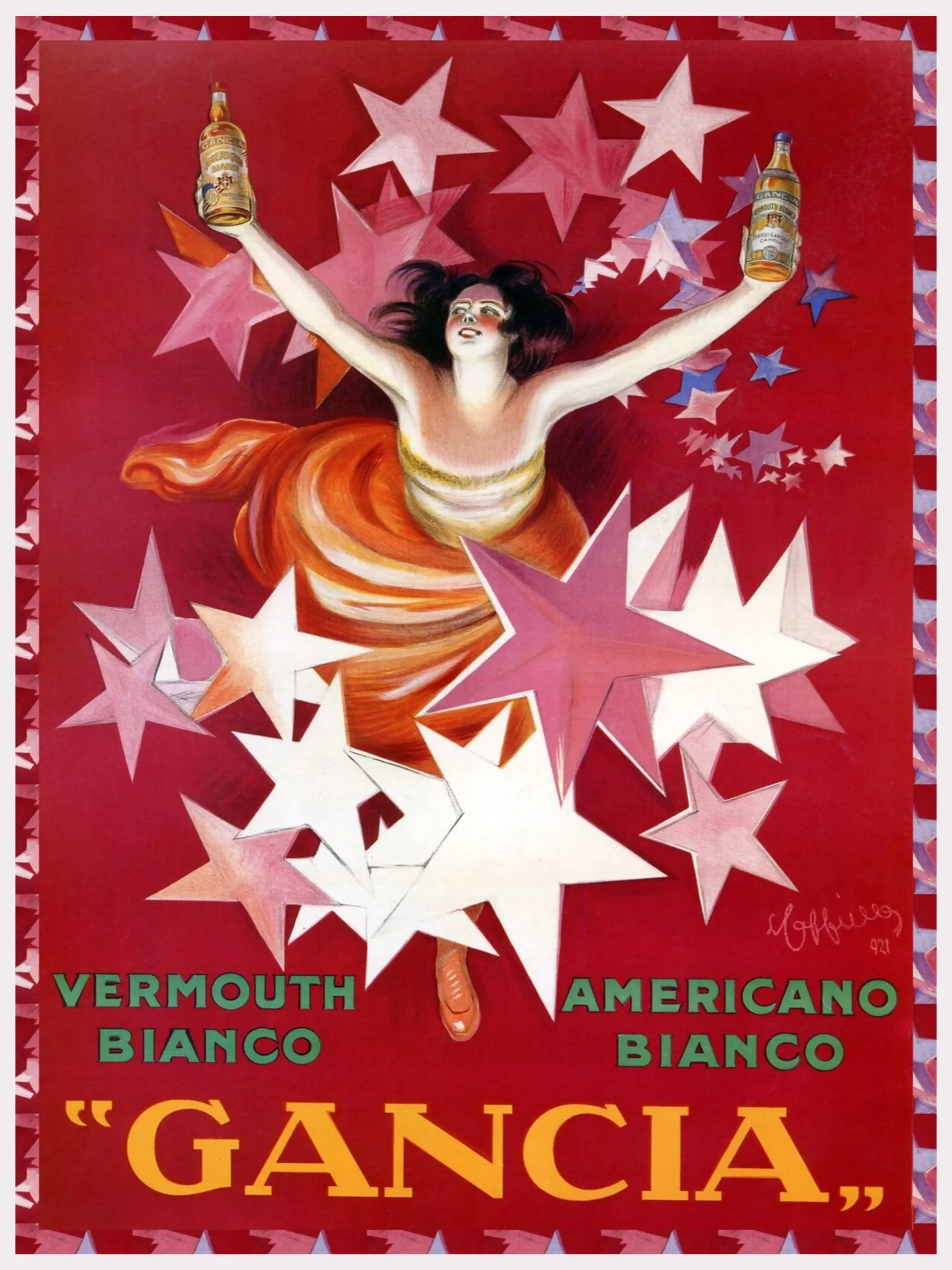 Vintage Gancia Americano Bianco Poster (1921) by Leonetto Cappiello