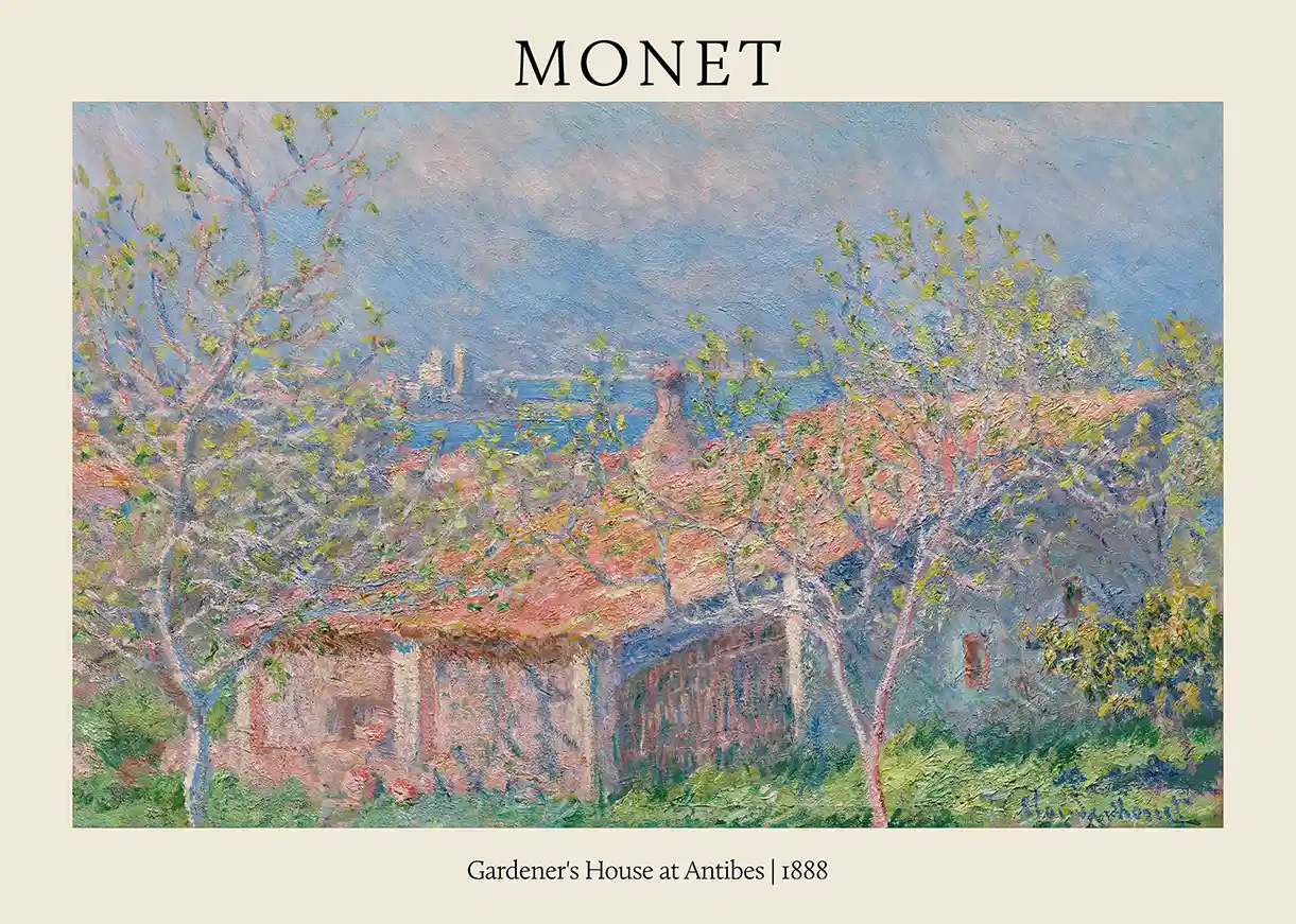 Claude Monet's Gardener's House at Antibes (1888) Impressionist Art Poster
