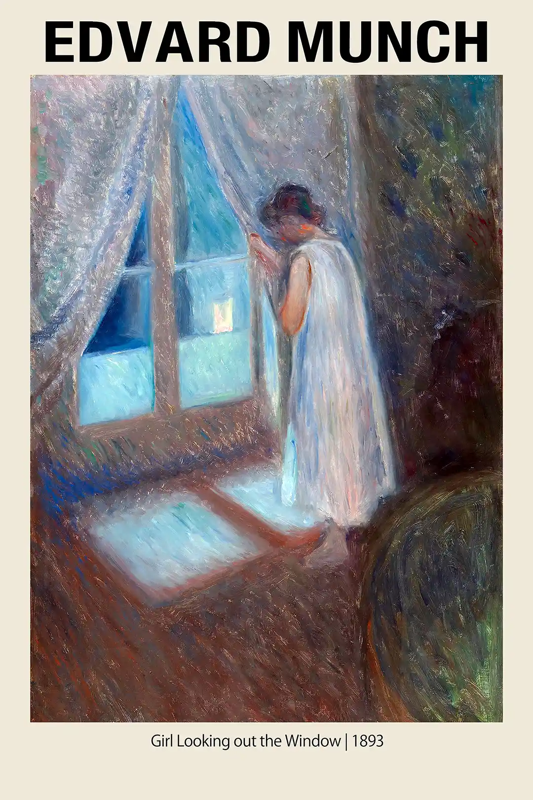 Edvard Munch: Girl Looking out the Window (1893) - Expressionist Fine Art Print