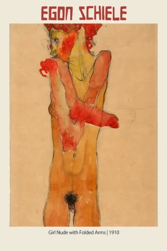 Egon Schiele Girl Nude with Folded Arms 1910 Art Print