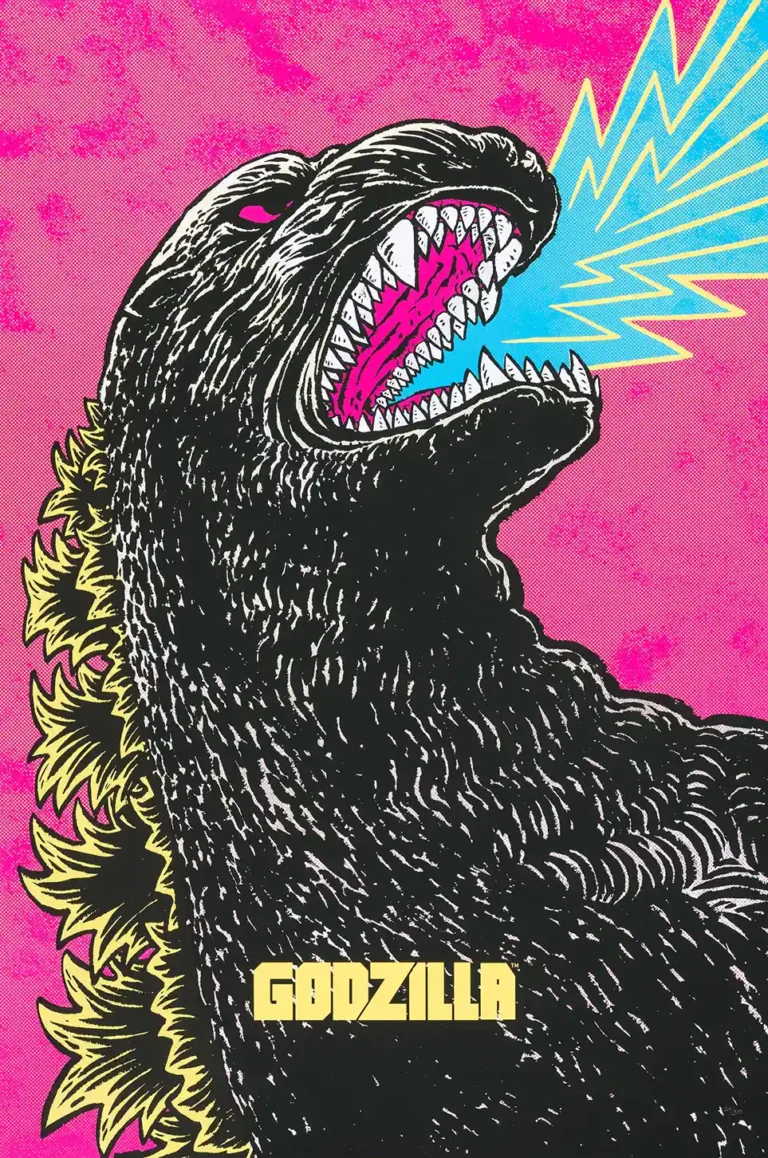 Godzilla by Yuko Shimizu Movie Poster - Neon Pop Culture Kaiju Poster