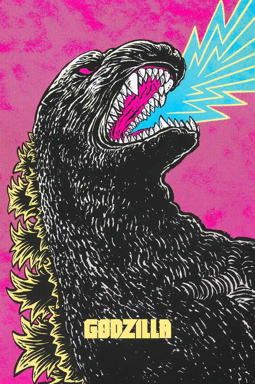 Godzilla by Yuko Shimizu | Mondo Art Print | Neon Pop Culture Kaiju Poster