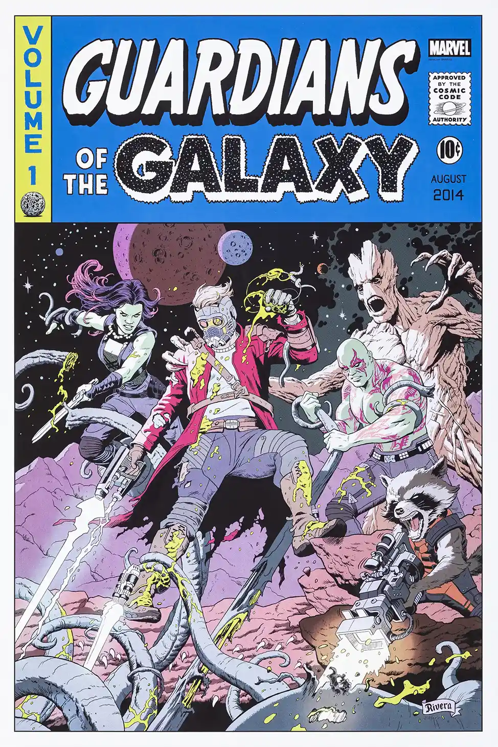 Guardians of the Galaxy Vol. 1 Comic Style Poster by Paolo Rivera | Mondo Marvel Art