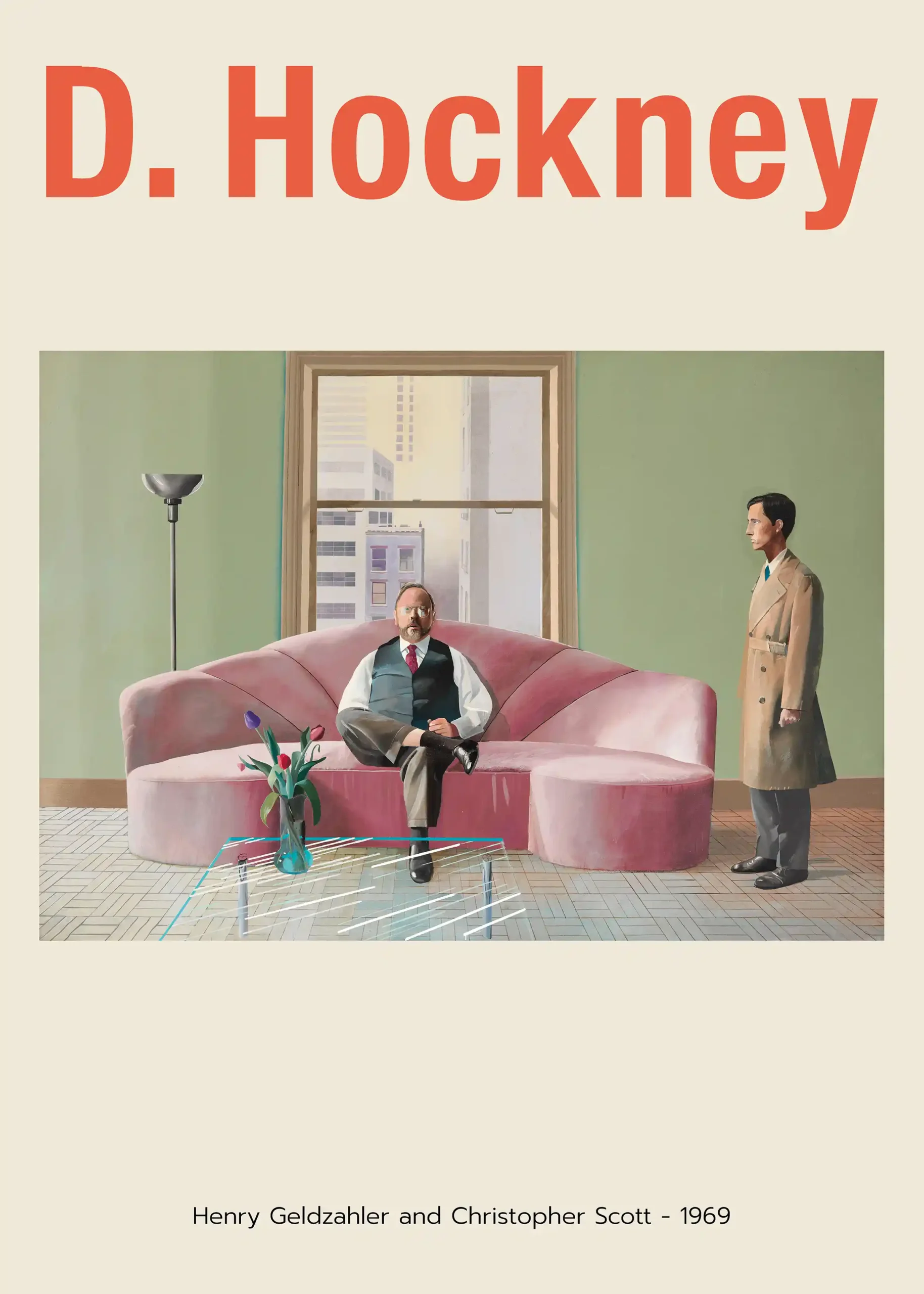 David Hockney Poster: Henry Geldzahler and Christopher Scott (1969) Art Print