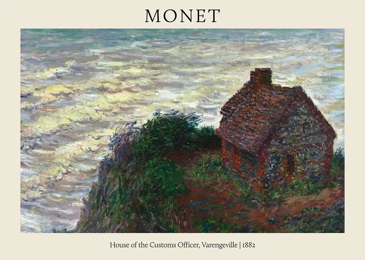 Monet: House of the Customs Officer, Varengeville, 1882 Impressionist Art Poster
