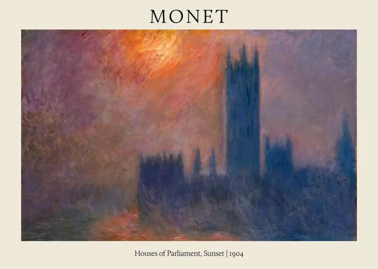 Monet Houses Parliament Sunset — claude Monet’s 1904 Impressionist masterpiece captures the Houses of