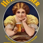 Huyben's Bier "De Kroon" Horn Vintage Dutch Beer Advertisement Poster 2 Huybens Bier