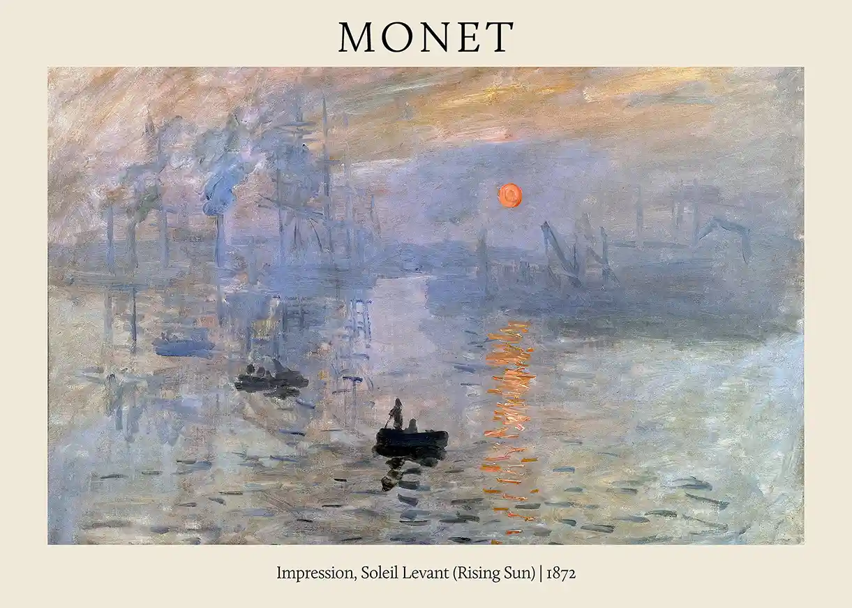 Claude Monet: Impression, Soleil Levant (1872) Poster - Iconic Impressionism Print