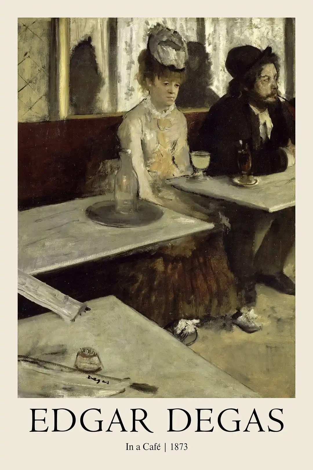 Edgar Degas Poster | In a Café (L'Absinthe), 1873 Impressionist Art Print