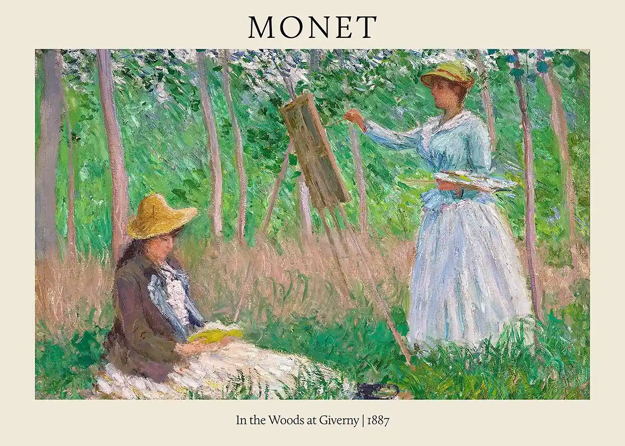 Monet's 'In the Woods at Giverny' (1887) Impressionist Art Poster