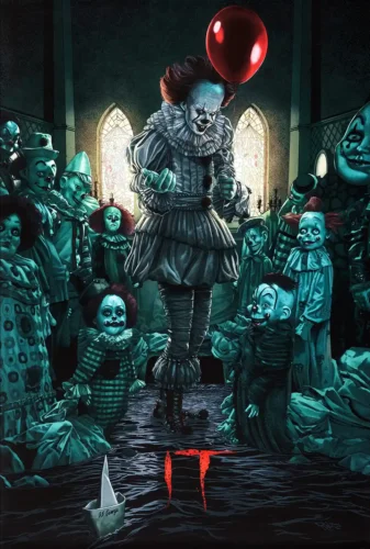 Stephen King's IT Pennywise Clown Horde Horror Movie Poster