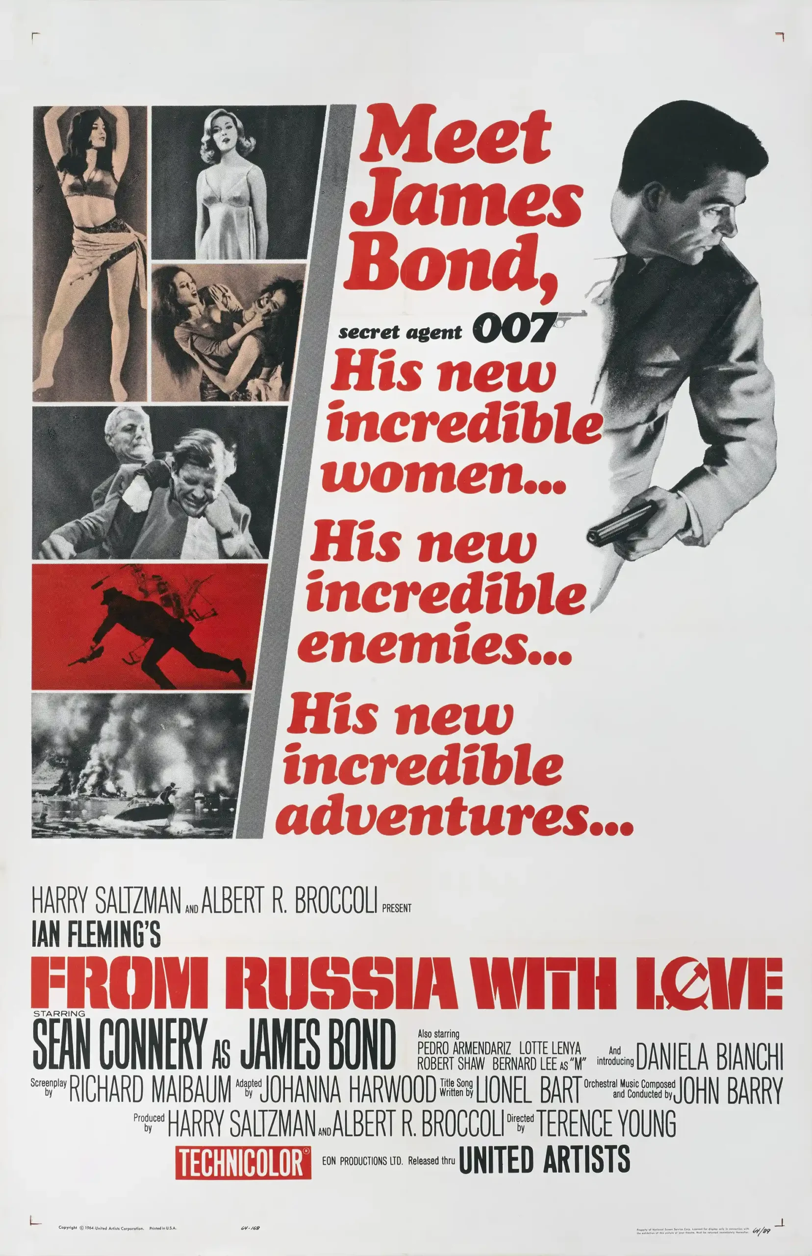 From Russia With Love Movie Poster – 1963 Original Theatrical Poster: Vintage Horror Wall Art Print