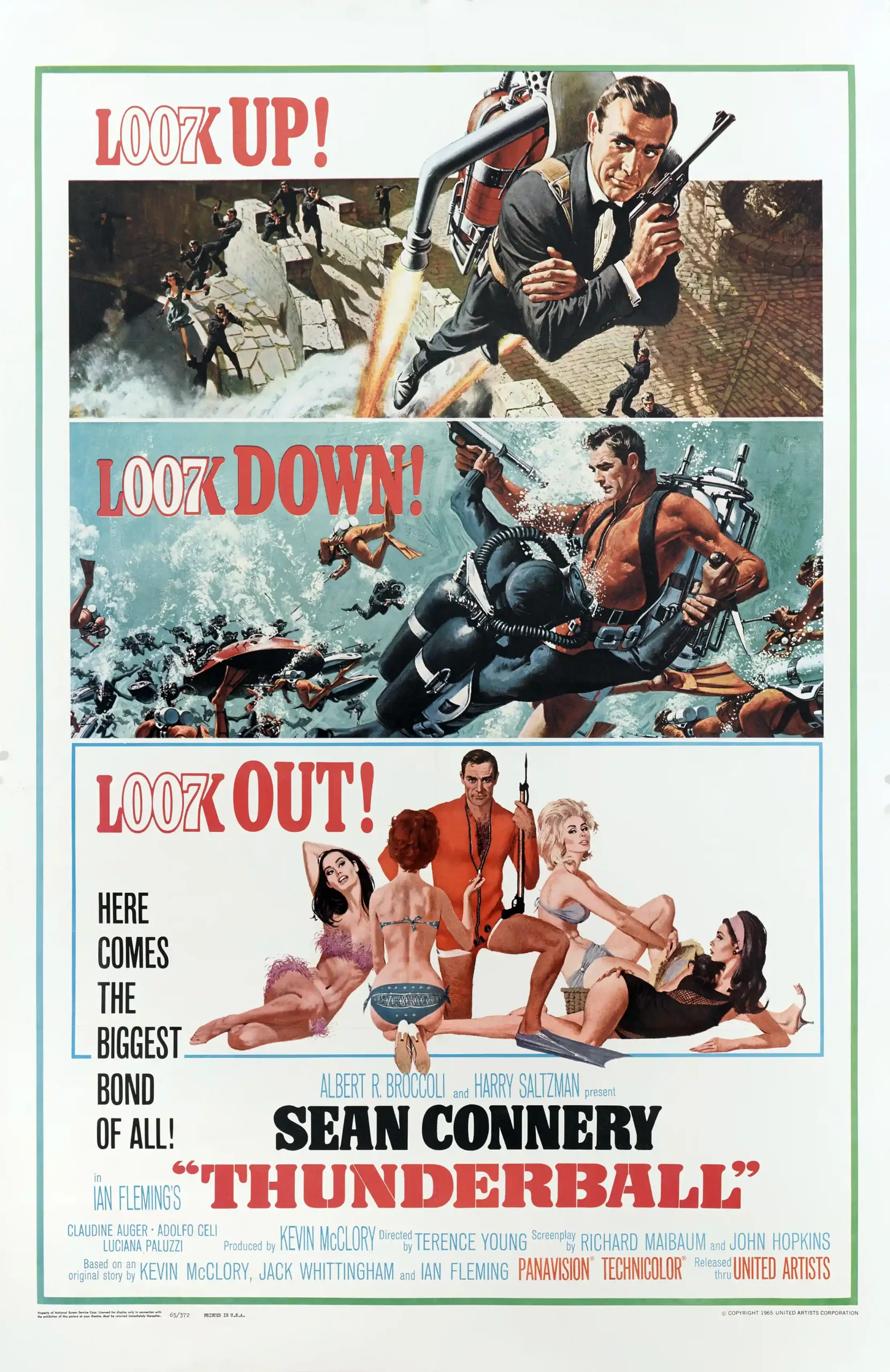 Thunderball (james Bond) Movie Poster – James Bond Thunderball 1965 Poster: Vintage Action Wall Art Print