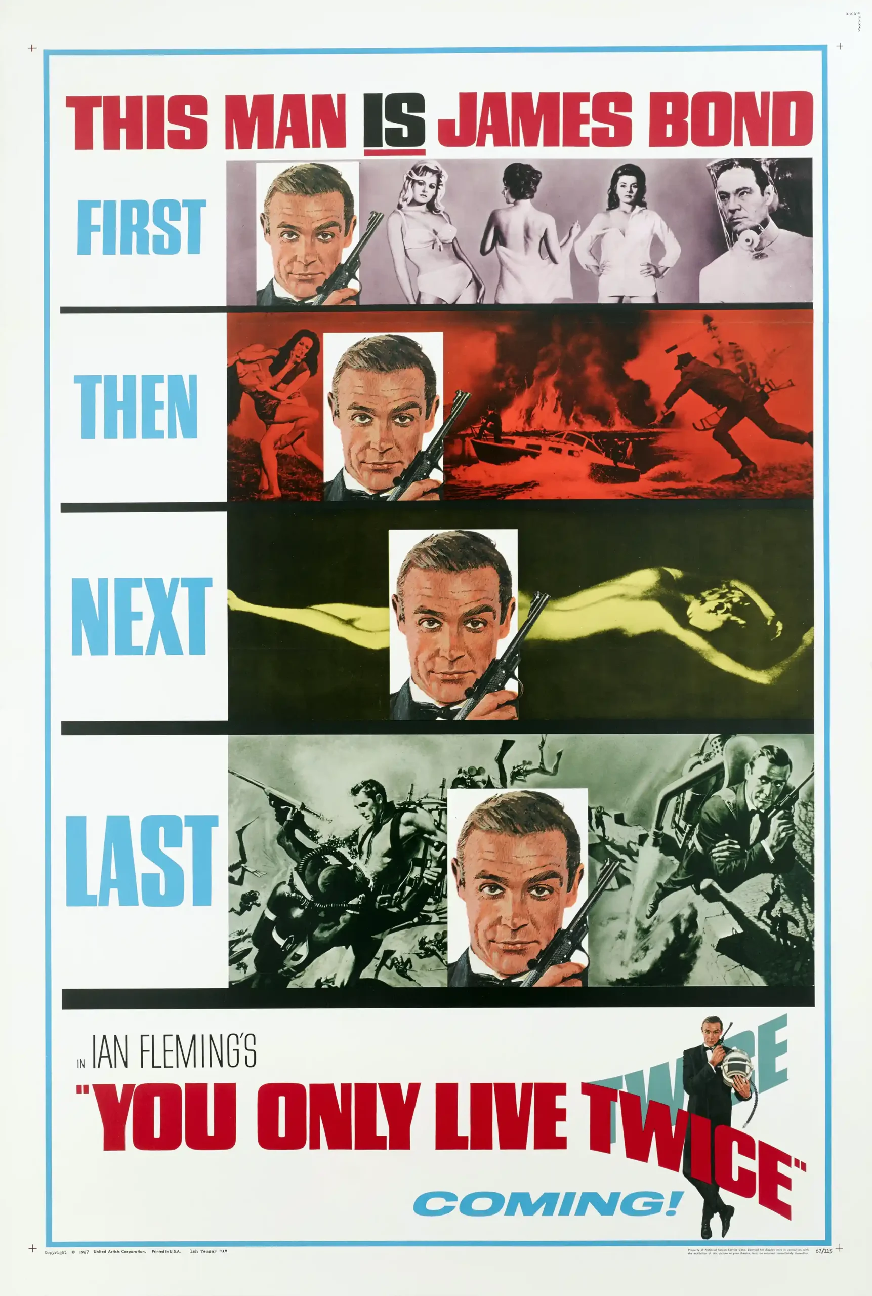 You Only Live Twice Movie Poster – 1967 Teaser Poster: Vintage Wall Art Print